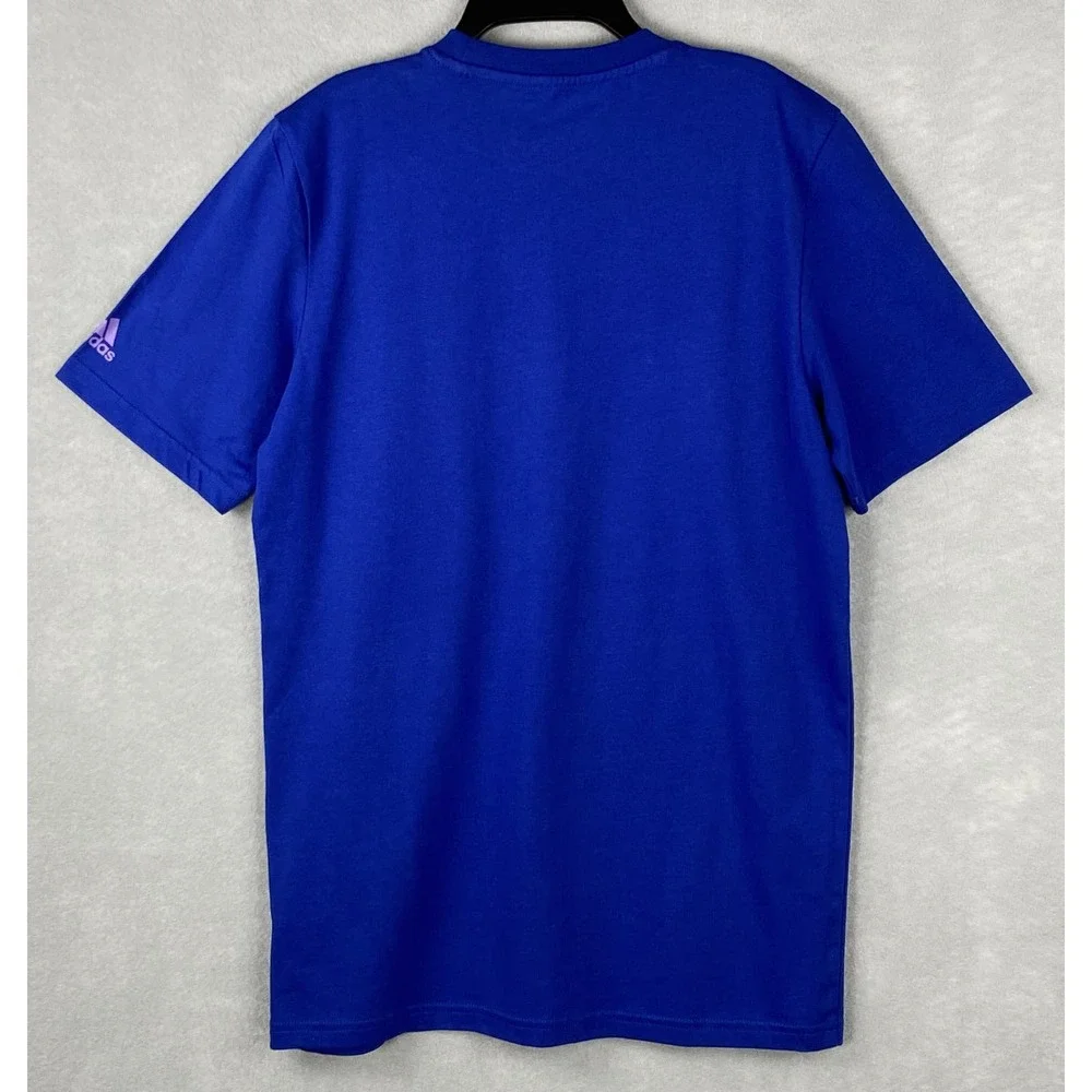 Adidas Men's Small Crew Neck T-Shirt Multi Sport Team Royal Blue NEW